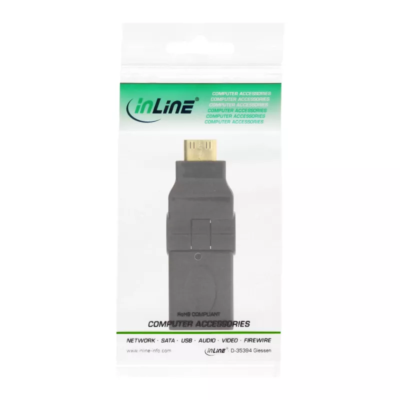 HDMI adaptér InLine 17690M HDMI A konektor samica / HDMI C konektor samec sklopný pozlátený
