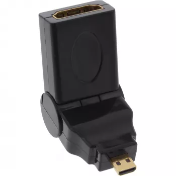 HDMI adaptér Type-A konektor samica / D konektor samec otočný pozlátený InLine 17690L