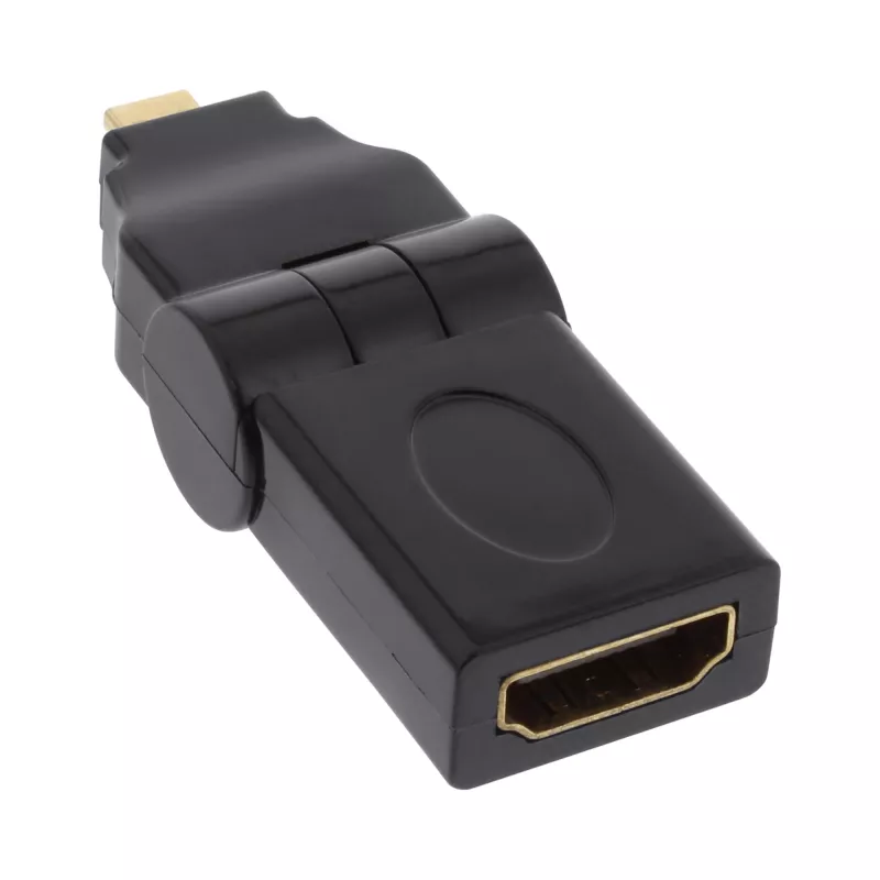HDMI adaptér Type-A konektor samica / D konektor samec otočný pozlátený InLine 17690L