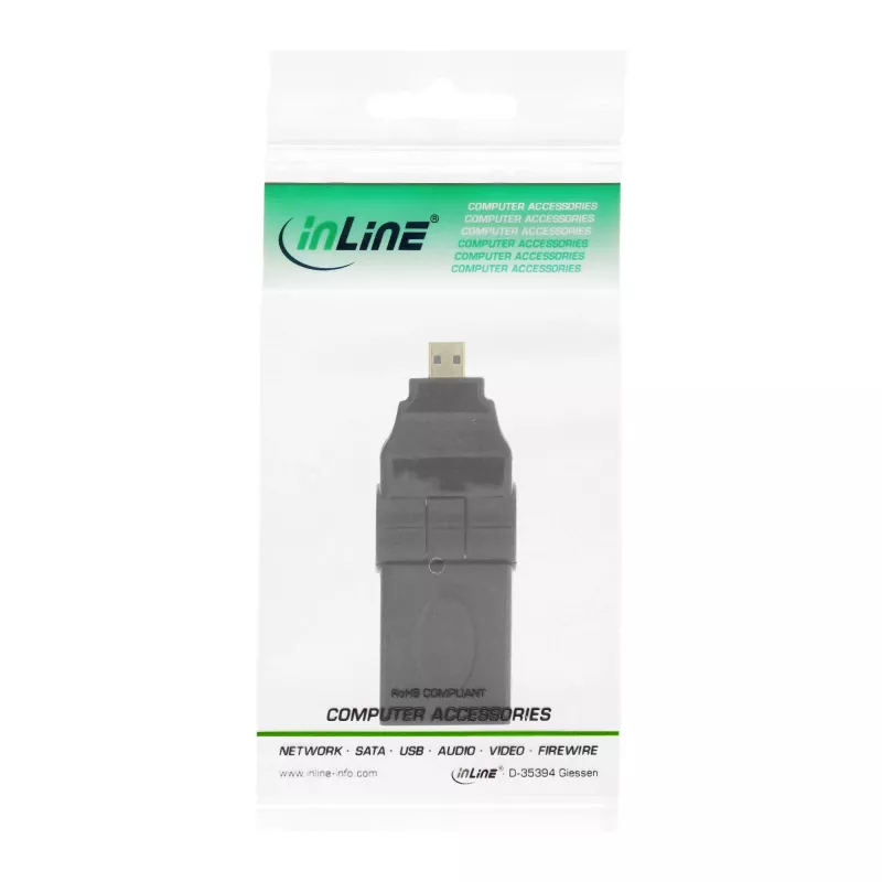 HDMI adaptér Type-A konektor samica / D konektor samec otočný pozlátený InLine 17690L