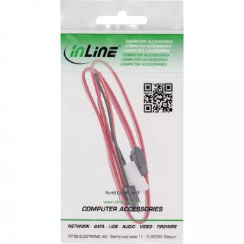 InLine Slimline SATA kábel, tenký SATA 13-pin (7+6) na strane kábla k SATA+napájanie, 0,4 m
