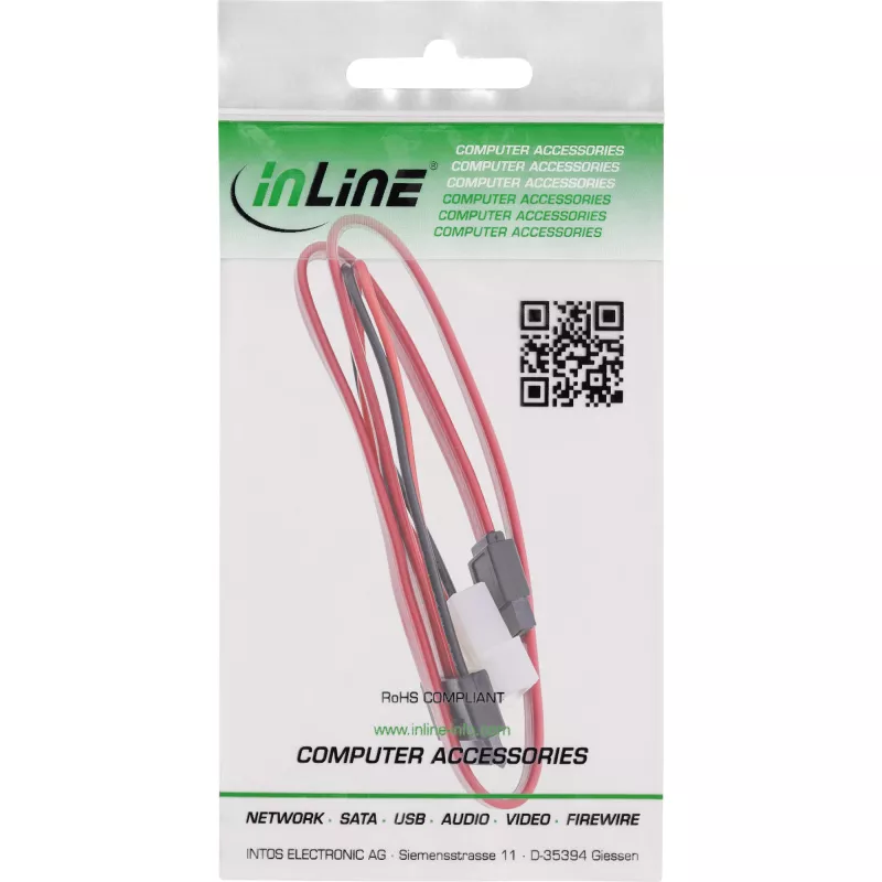InLine Slimline SATA kábel, tenký SATA 13-pin (7+6) na strane kábla k SATA+napájanie, 0,4 m