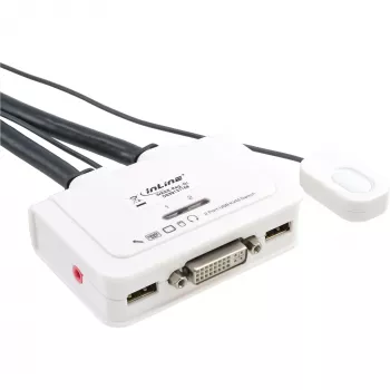 InLine KVM prepínač 2 porty DVI-D USB s audiom