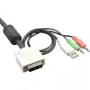 InLine KVM prepínač 2 porty DVI-D USB s audiom