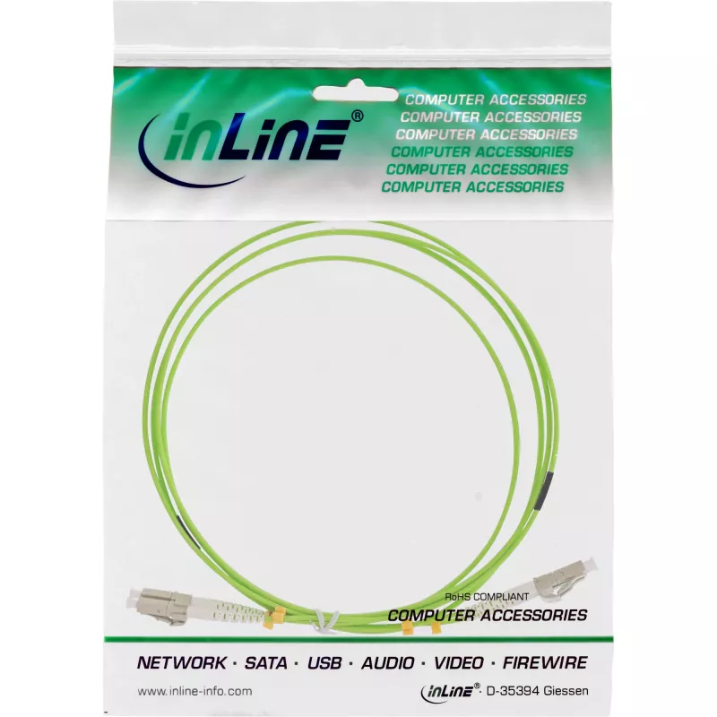InLine sklenené duplexné vlákno kábel LC/LC 50/125µm OM5 20 m