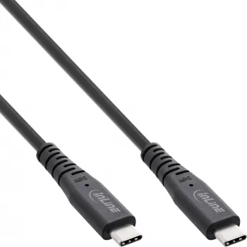 InLine USB4 kábel, USB-C konektor samec/samec, PD 240W, 8K60Hz, TPE čierny 1,5 m
