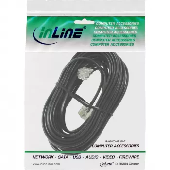 InLine modulárny kábel RJ11 samec / samec 6P4C 10m