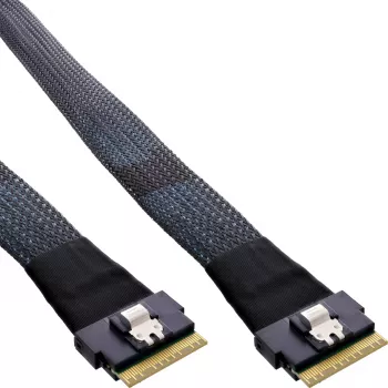 InLine tenký SAS kábel, SFF-8654 8X na SFF-8654 8X, 48 Gb/s, 0,5 m