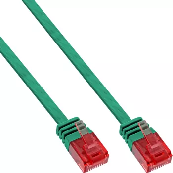 InLine plochý ultra tenký patch kábel U/UTP Cat.6 gigabitový zelený 5m