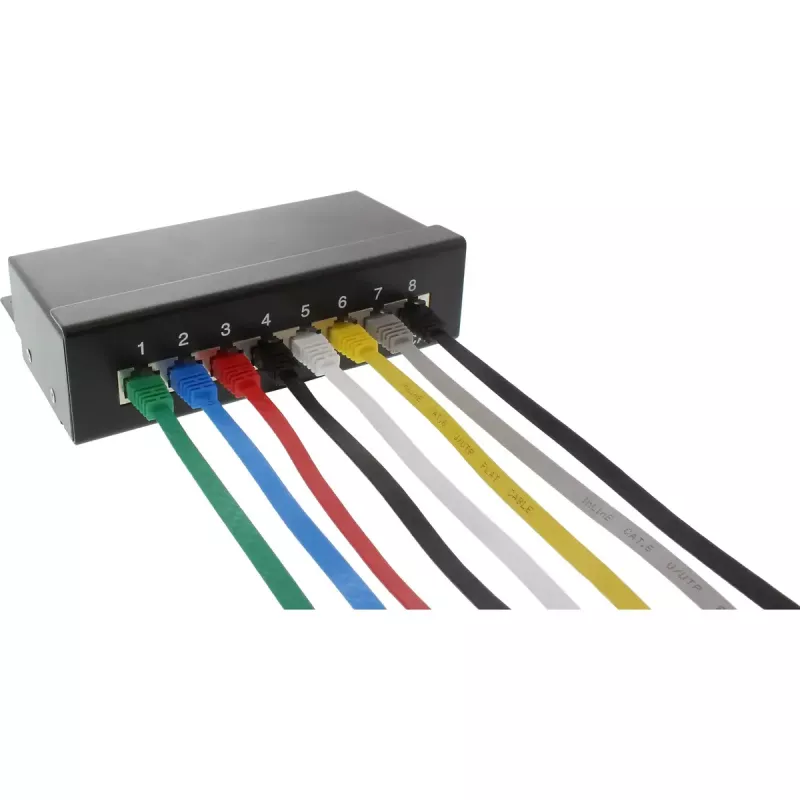 InLine plochý ultra tenký patch kábel U/UTP Cat.6 gigabitový čierny 5m
