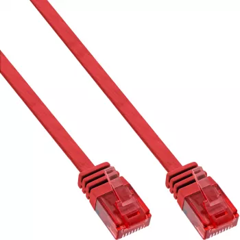 InLine plochý ultra tenký patch kábel U/UTP Cat.6 gigabitový červený 0,5m