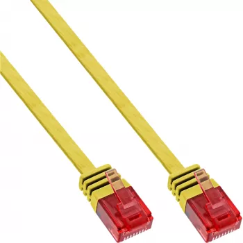 InLine plochý ultra tenký patch kábel U/UTP Cat.6 gigabitový žltý 1 m