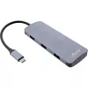 InLine USB 3.2 Gen.2 hub, 4x USB-C + 3x USB-A, PD 100W, hliník, sivý