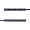 InLine USB 3.2 Gen.2 hub, 4x USB-C + 3x USB-A, PD 100W, hliník, sivý