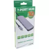 InLine USB 3.2 Gen.2 hub, 4x USB-C + 3x USB-A, PD 100W, hliník, sivý