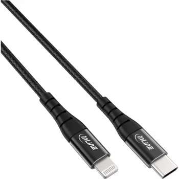 InLine kábel USB-C na Lightning, pre iPad, iPhone, iPod, čierny/hliník, 2 m MFi