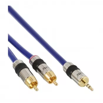 InLine audiokábel Premium 2x Cinch konektor samec / 3,5mm konektor samec pozlátený 7m