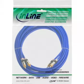 InLine Premium RCA audiokábel 2x RCA konektor samec / samec pozlátený 7m
