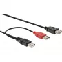 USB 2.0 Y kábel 2x Type-A konektor samec/konektor samica InLine 34510Z 0,2m