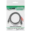 USB 2.0 Y kábel 2x Type-A konektor samec/konektor samica InLine 34510Z 0,2m