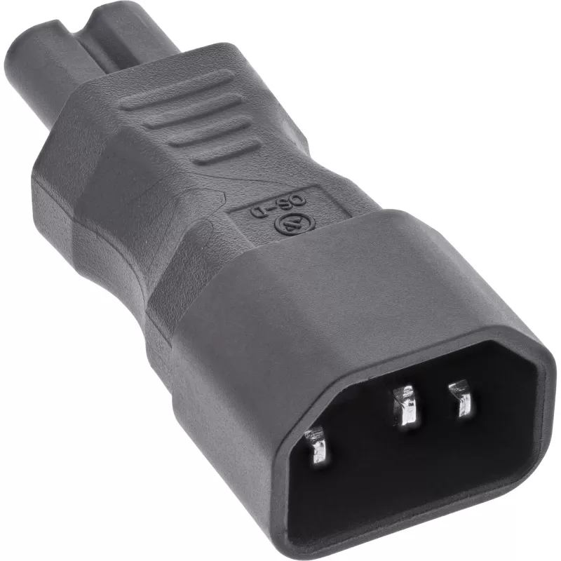 InLine sieťový adaptér IEC 60320 C14 na C7, 3-pólový IEC vstup na 2-pólový