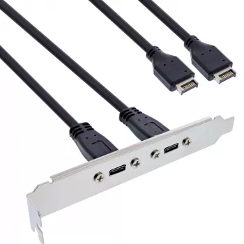 InLine slotový plech USB-C na USB 3.2 predný panel Key-A interný, 0,5 m