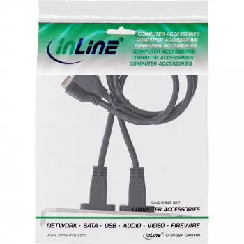 InLine slotový plech USB-C na USB 3.2 predný panel Key-A interný, 0,5 m