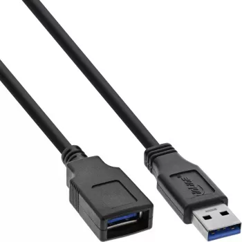 InLine USB 3.0 predlžovací kábel A samec/samica čierna 1 m 5 Gbit/s