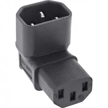 InLine napájací adaptér IEC 60320 C14/C13, nahor/nadol zahnutý, 3-pólový. IEC zariadenie