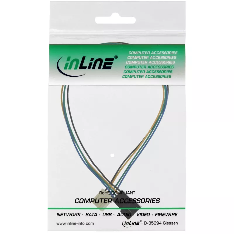 InLine predlžovací kábel ventilátora 4 pin Molex samec/samica 0,30 m