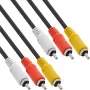 InLine AV kábel 3x RCA samec/samec 3 m, 3 x RCA, 3 m, čierny