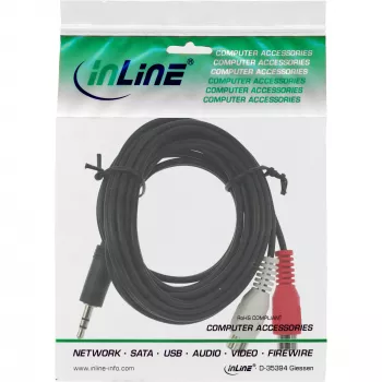 Audio kábel 2x Cinch samica InLine 89941 3,5 mm stereo samec 2 m