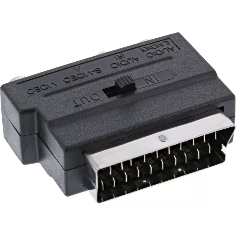 InLine Scart adaptér Scart konektor samec / 3x RCA a S-VHS video vstup/výstup