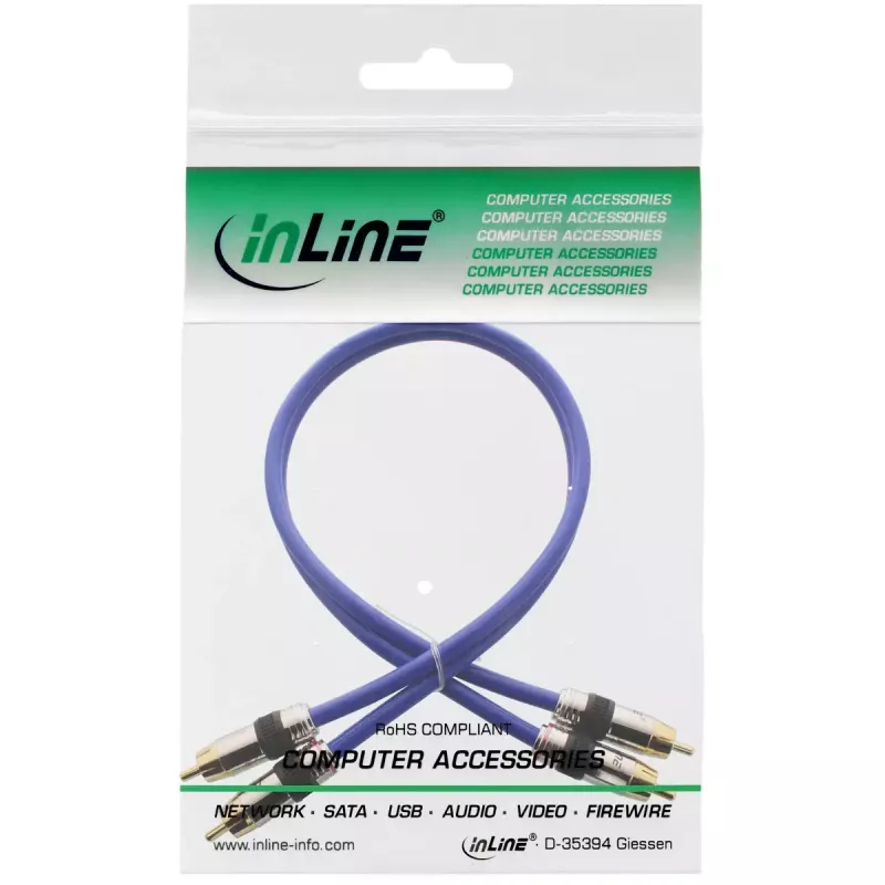 InLine Premium RCA audio kábel 2x RCA konektor samec/konektor samec pozlátený 20 m