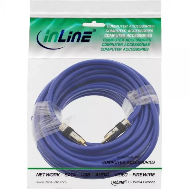 InLine Premium RCA video a digitálny audio kábel RCA konektor samec/konektor samec pozlátený 20 m