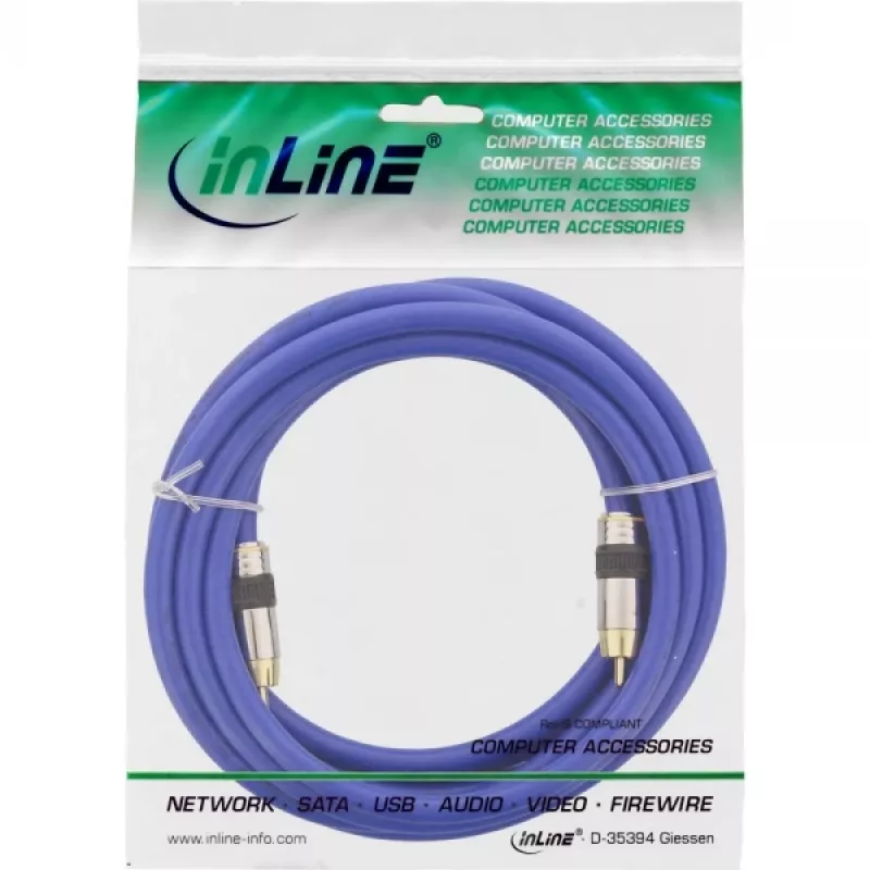 InLine Premium RCA video a digitálny audio kábel RCA konektor samec/konektor samec pozlátený 3 m
