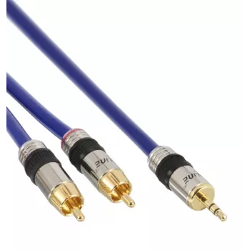 InLine audio kábel Premium 2x Cinch konektor samec / 3,5 mm jack konektor samec pozlátený 10 m