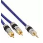 InLine audio kábel Premium 2x Cinch konektor samec / 3,5 mm jack konektor samec pozlátený 10 m