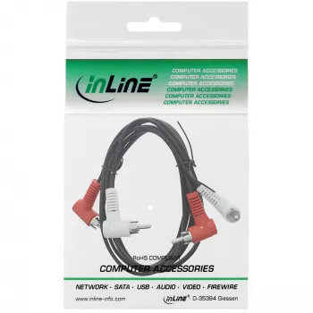 InLine audio kábel 2x Cinch M/M zahnutý 1,2 m čierna 89929 Intos