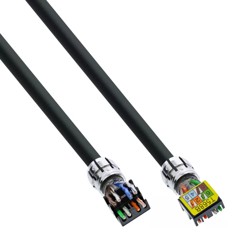 InLine patch kábel, U/UTP, Cat.6A, bezhalogénový, AWG23 meď, čierny 40 m