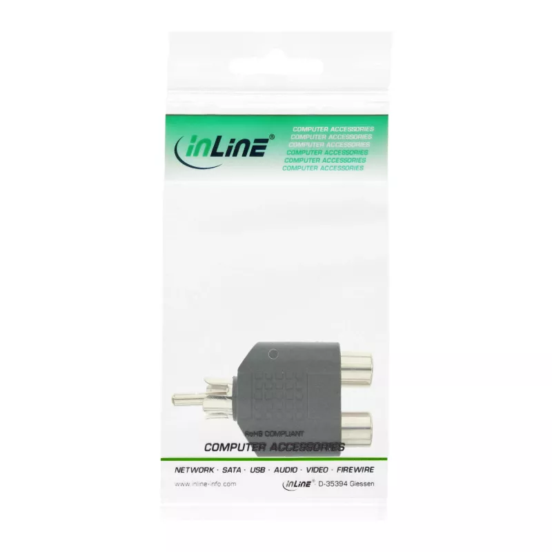 InLine audio adaptér Cinch konektor samec / 2x Cinch konektor samica 99310