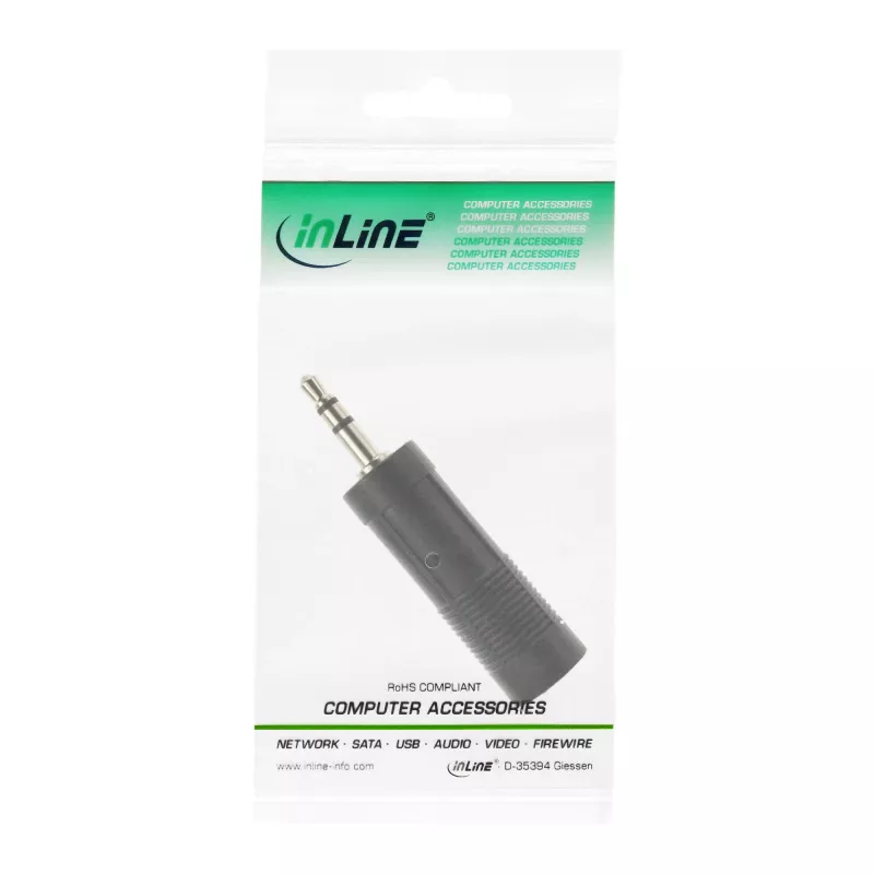 InLine audio adaptér 3,5 mm konektor samec / 6,3 mm jack konektor samica stereo