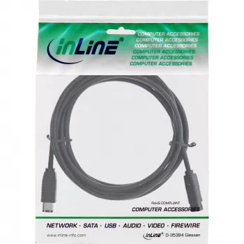 InLine FireWire 400 na 800 1394b kábel 6/9 pin konektor samec 2 m