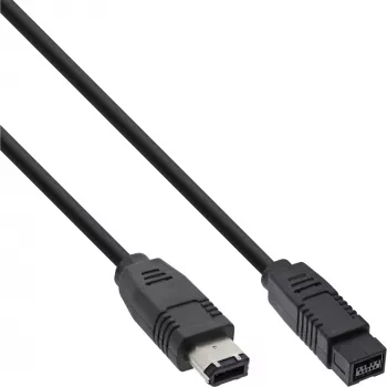 FireWire 400 na 800 kábel InLine 36901 1 m konektor samec/konektor samec čierna