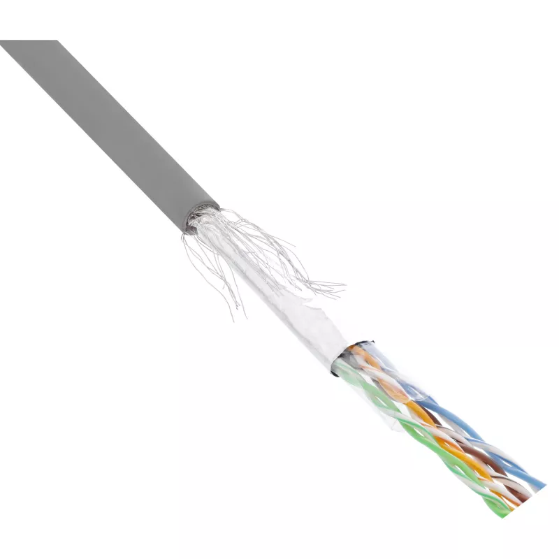 InLine patch kábel SF/UTP Cat.5e AWG26 CCA PVC sivý 100m