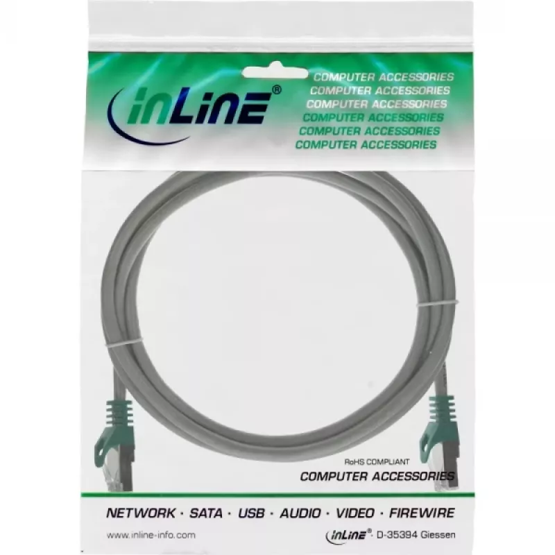 InLine crossover PC na PC patch kábel SF/UTP Cat.5e sivá 1 m