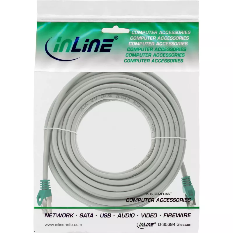 InLine crossover PC-na-PC patch kábel SF/UTP Cat.5e sivý 10 m