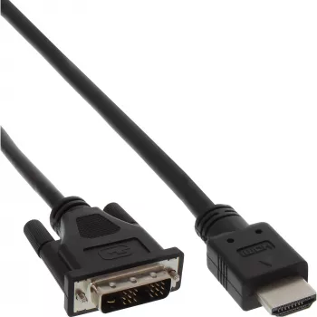InLine HDMI-DVI kábel HDMI konektor samec / DVI konektor samec 18+1 čierny 5m