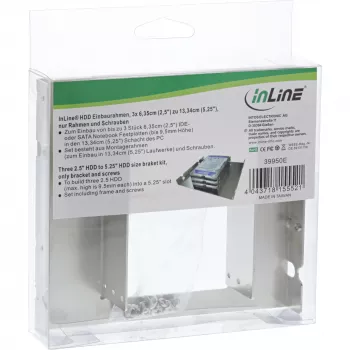 InLine držiak sada 3x 2,5 palca HDD na 5,25 palca HDD veľkosť držiaky a skrutky