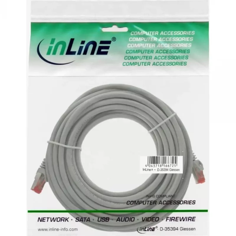 InLine Patch kábel S/FTP PiMF Cat.6 250MHz PVC meď sivý 7,5m